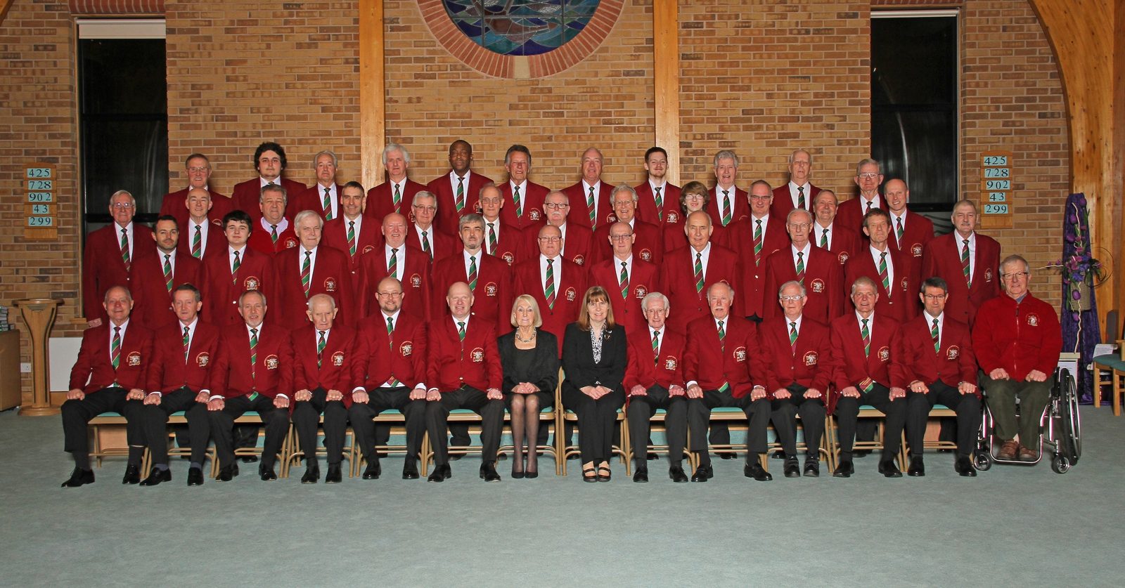 Mansfield and District Male Voice Choir in red blazers